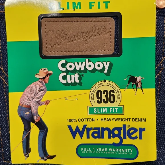 Wrangler's 936 Rigid Blue 34 x 33 Cowboy Cut - Picture 7 of 8